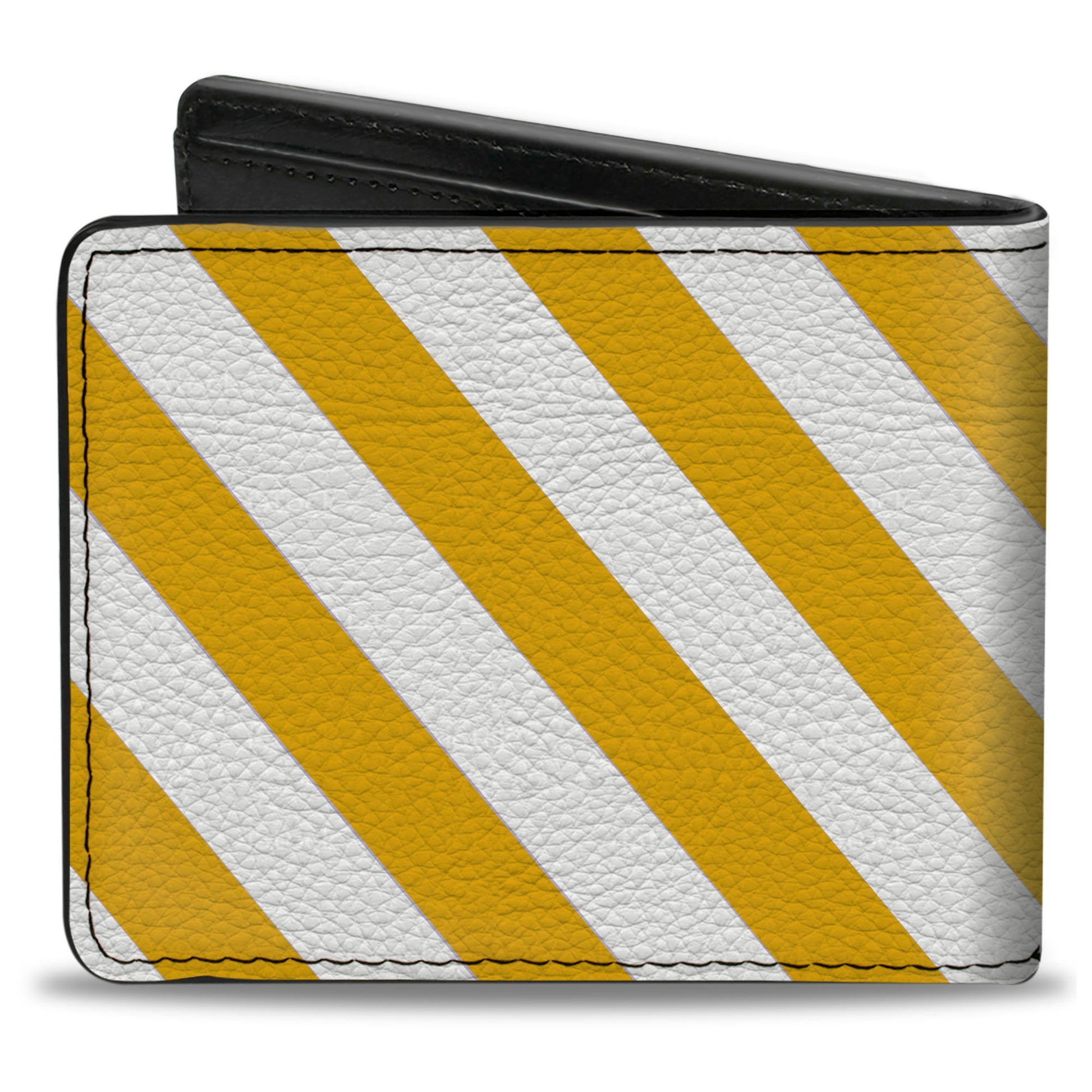 Bi-Fold Wallet - Diagonal Stripes2 White Golden Yellow Bi-Fold Wallets Buckle-Down