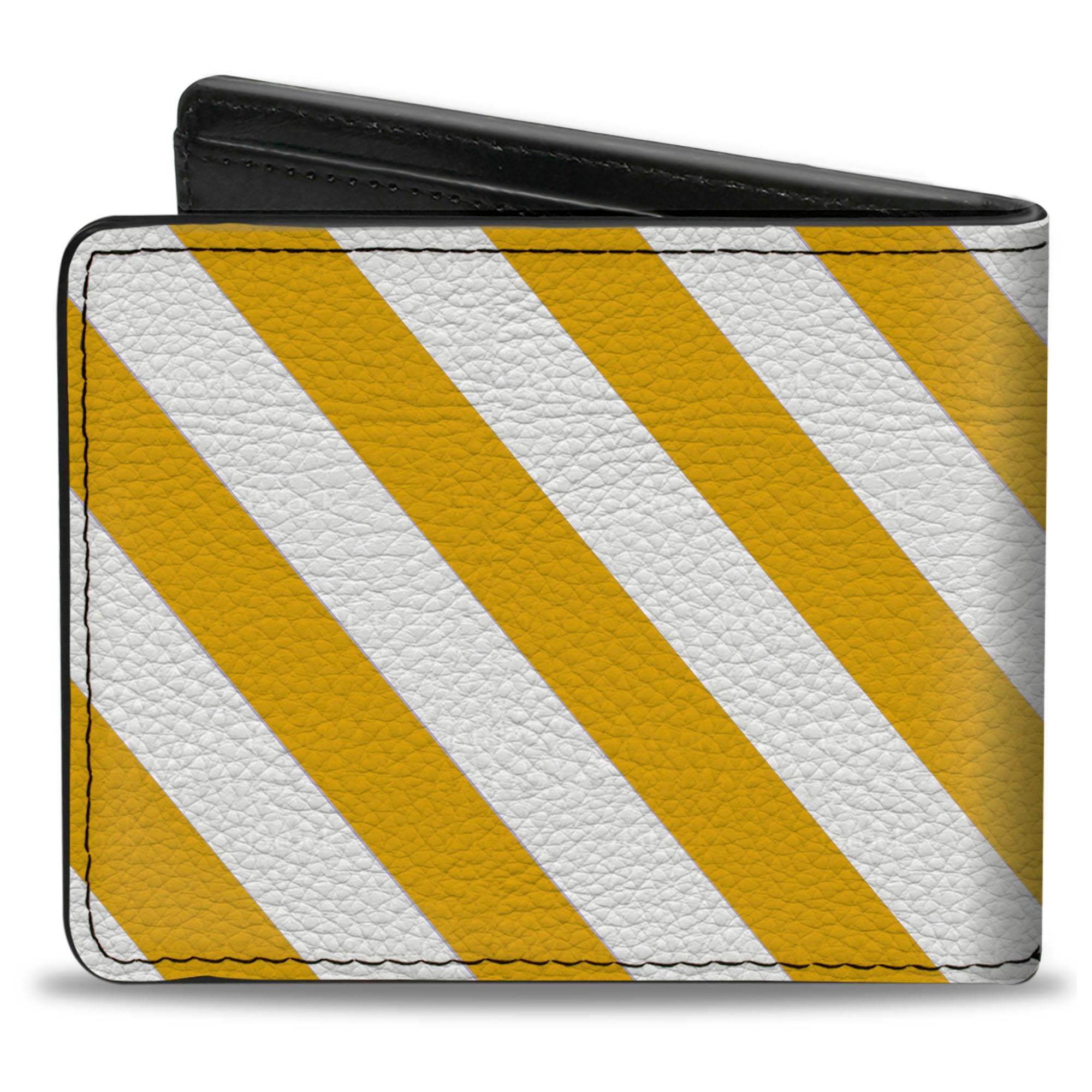 Bi-Fold Wallet - Diagonal Stripes2 White Golden Yellow Bi-Fold Wallets Buckle-Down