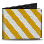 Bi-Fold Wallet - Diagonal Stripes2 White Golden Yellow Bi-Fold Wallets Buckle-Down