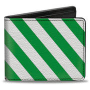 Bi-Fold Wallet - Diagonal Stripes2 White Kelly Green Bi-Fold Wallets Buckle-Down