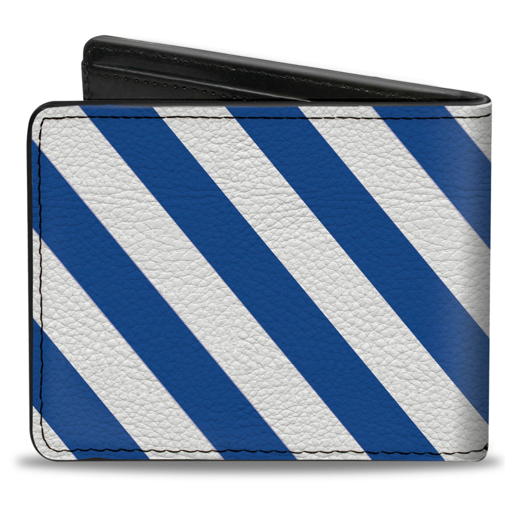 Bi-Fold Wallet - Diagonal Stripes2 White Navy Bi-Fold Wallets Buckle-Down