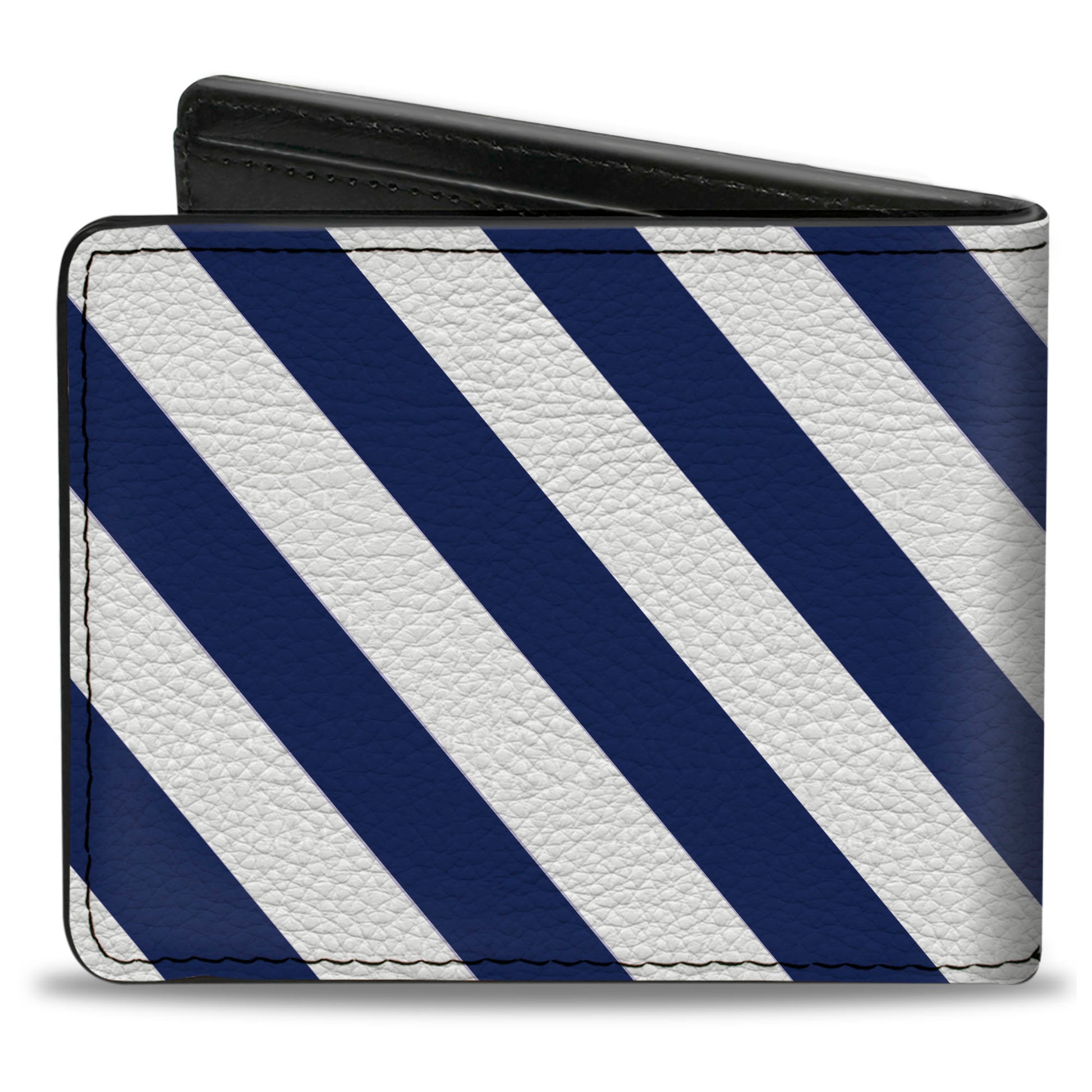 Bi-Fold Wallet - Diagonal Stripes2 White Royal Blue Bi-Fold Wallets Buckle-Down