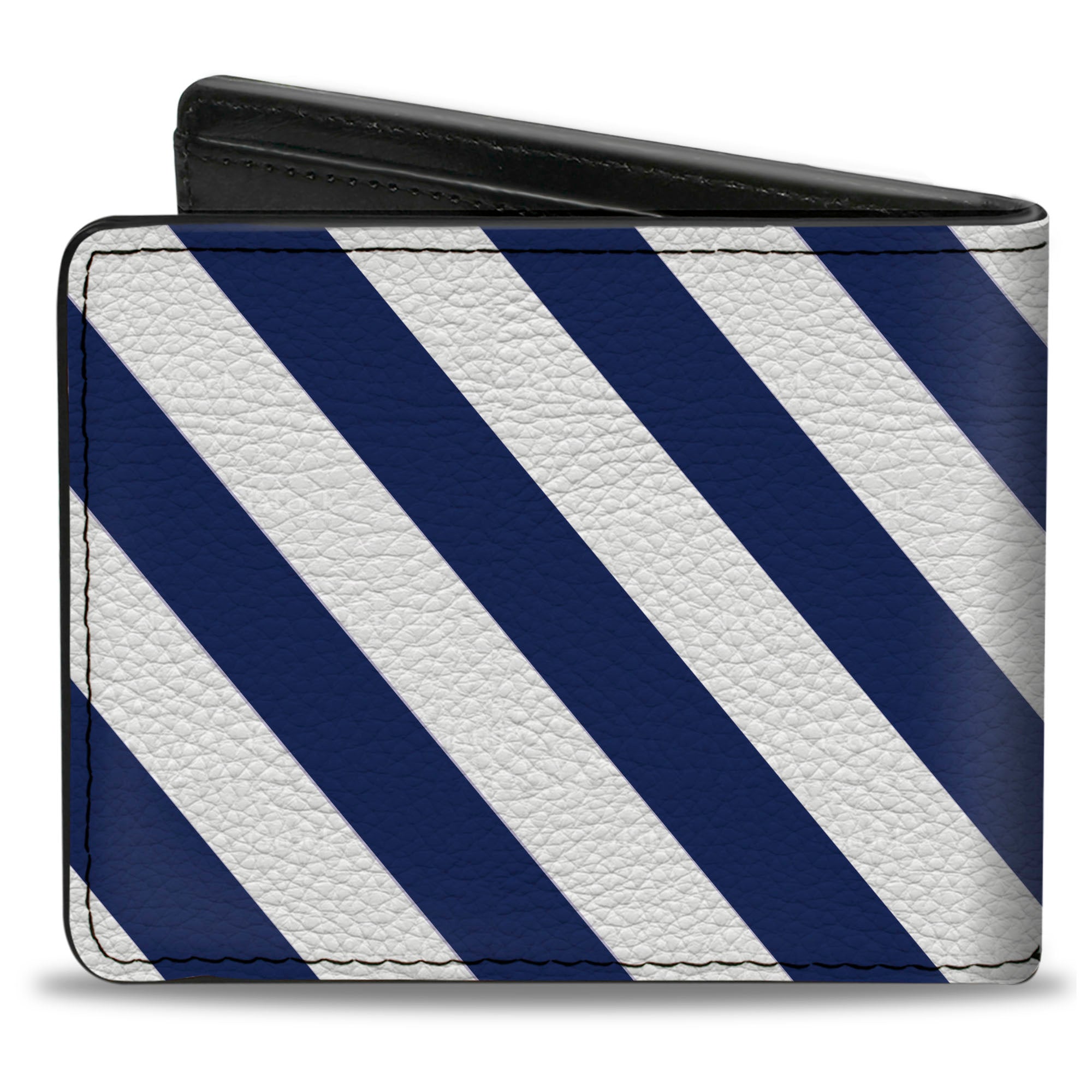 Bi-Fold Wallet - Diagonal Stripes2 White Royal Blue Bi-Fold Wallets Buckle-Down