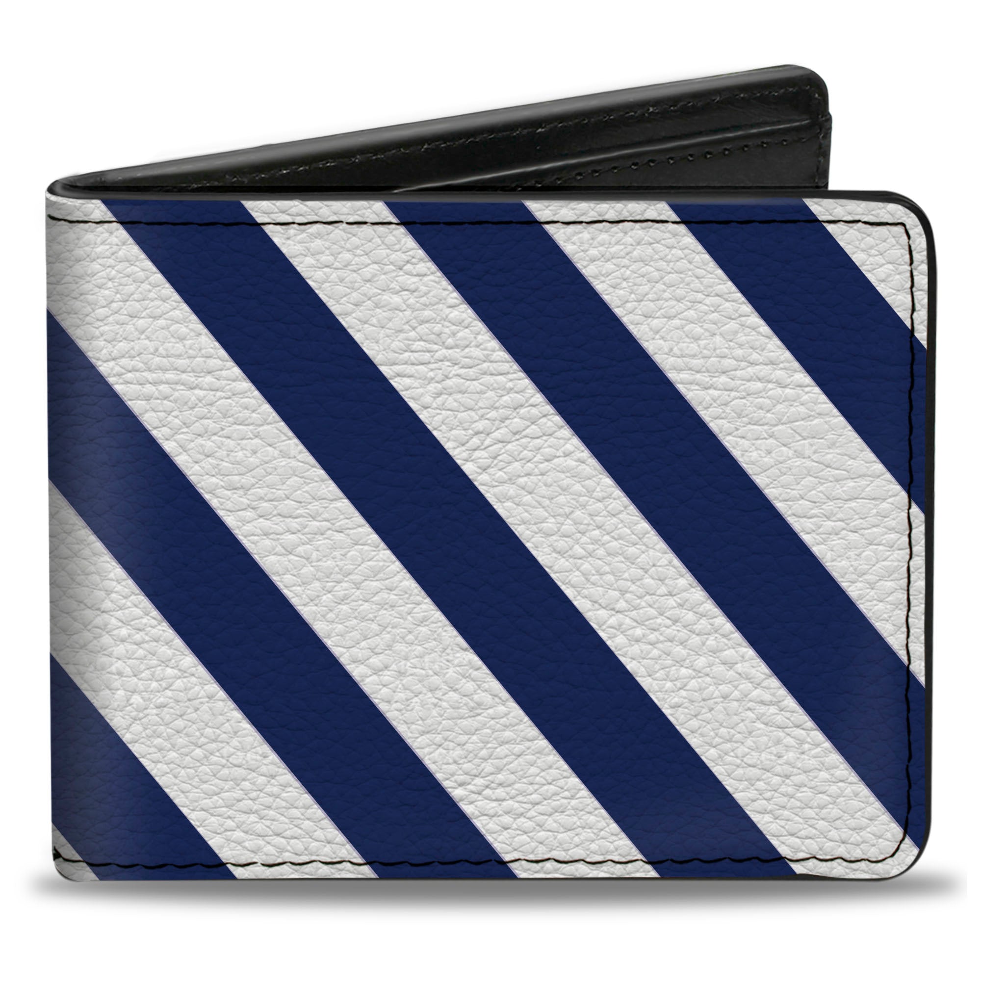 Bi-Fold Wallet - Diagonal Stripes2 White Royal Blue Bi-Fold Wallets Buckle-Down