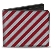 Bi-Fold Wallet - Diagonal Stripes3 White Red Bi-Fold Wallets Buckle-Down