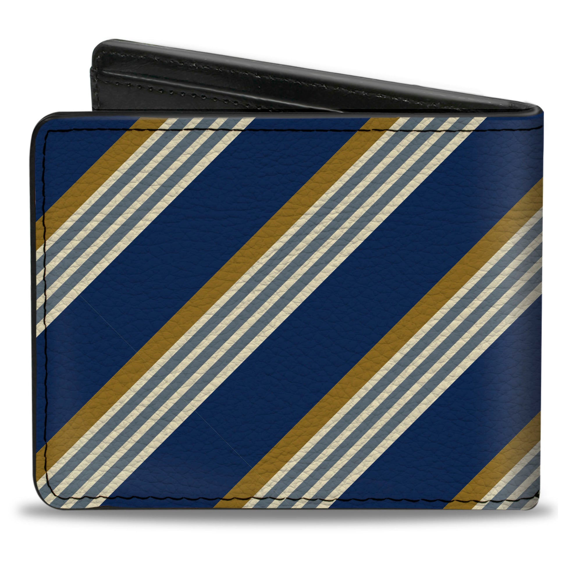 Bi-Fold Wallet - Diagonal Stripes4 Blue Gold White Light Blue Bi-Fold Wallets Buckle-Down