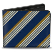 Bi-Fold Wallet - Diagonal Stripes4 Blue Gold White Light Blue Bi-Fold Wallets Buckle-Down