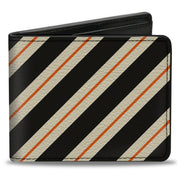 Bi-Fold Wallet - Diagonal Stripes5 Black White Orange Bi-Fold Wallets Buckle-Down