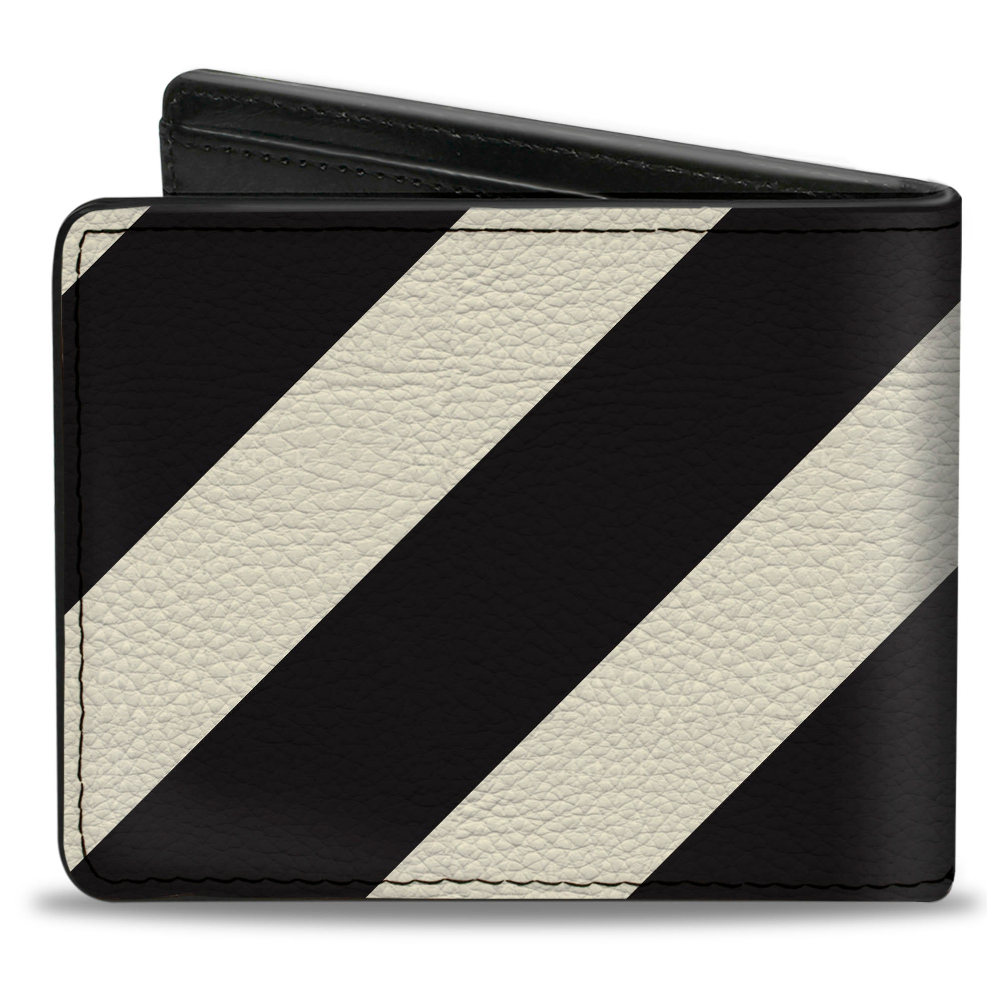 Bi-Fold Wallet - Diagonal Stripes6 White Black Bi-Fold Wallets Buckle-Down