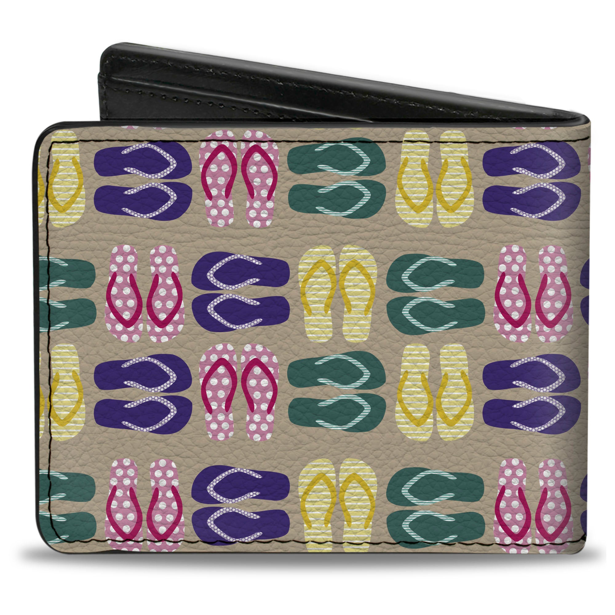 Bi-Fold Wallet - Flip Flops6 Sand Multi Color Bi-Fold Wallets Buckle-Down
