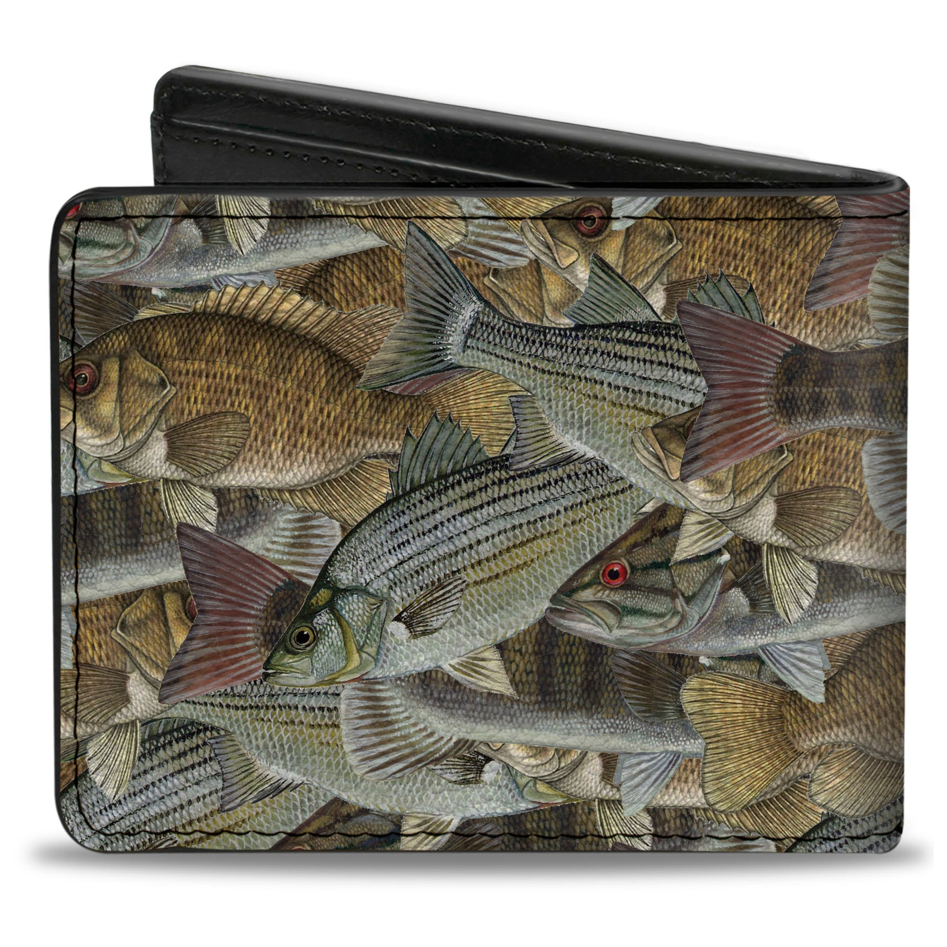 Bi-Fold Wallet - Fishes Stacked Bi-Fold Wallets Buckle-Down