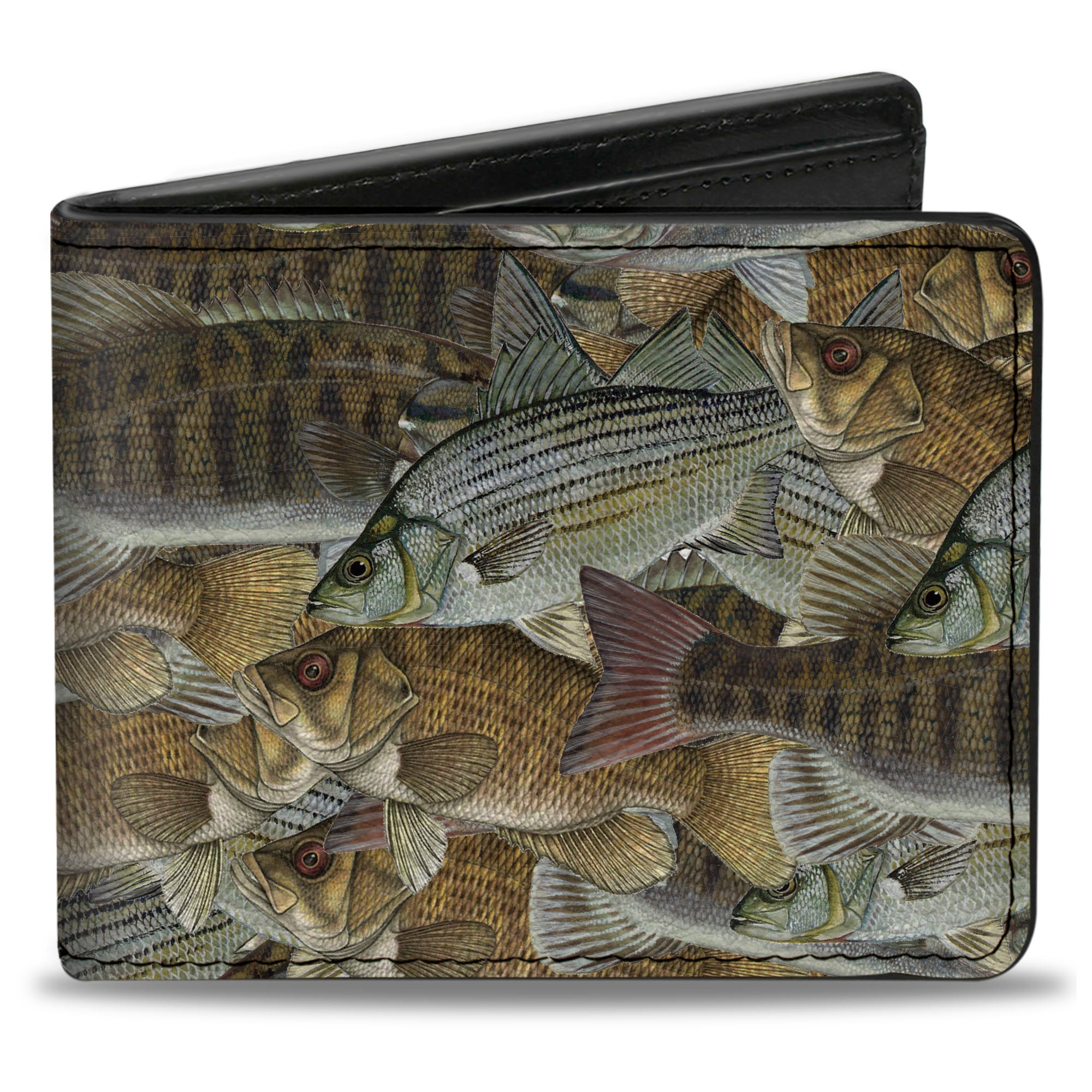 Bi-Fold Wallet - Fishes Stacked Bi-Fold Wallets Buckle-Down
