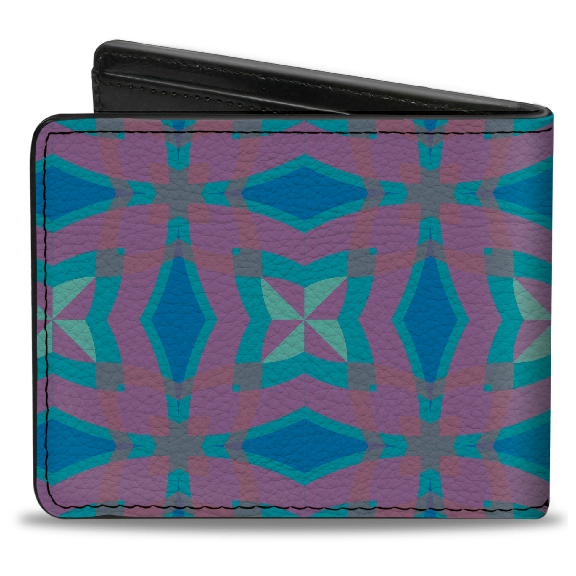 Bi-Fold Wallet - Floral Kaleidoscope Blues Pinks Bi-Fold Wallets Buckle-Down