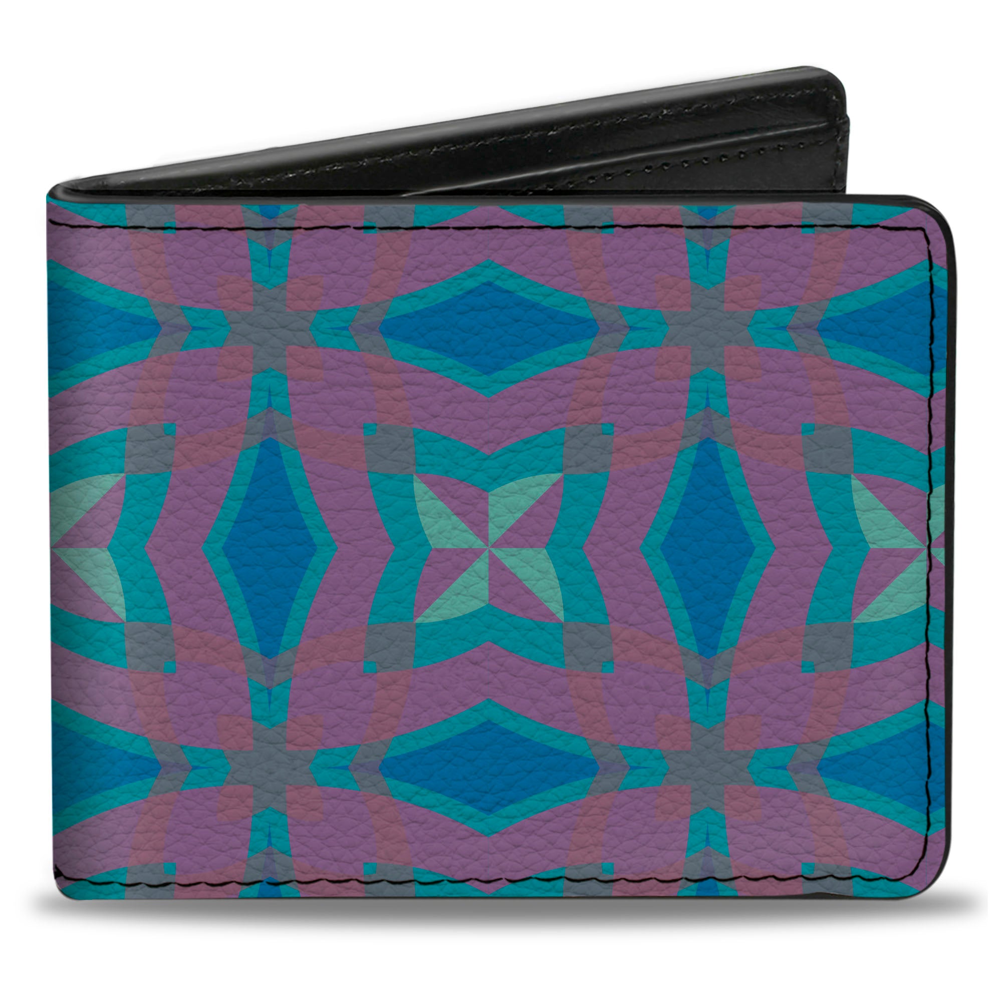 Bi-Fold Wallet - Floral Kaleidoscope Blues Pinks Bi-Fold Wallets Buckle-Down