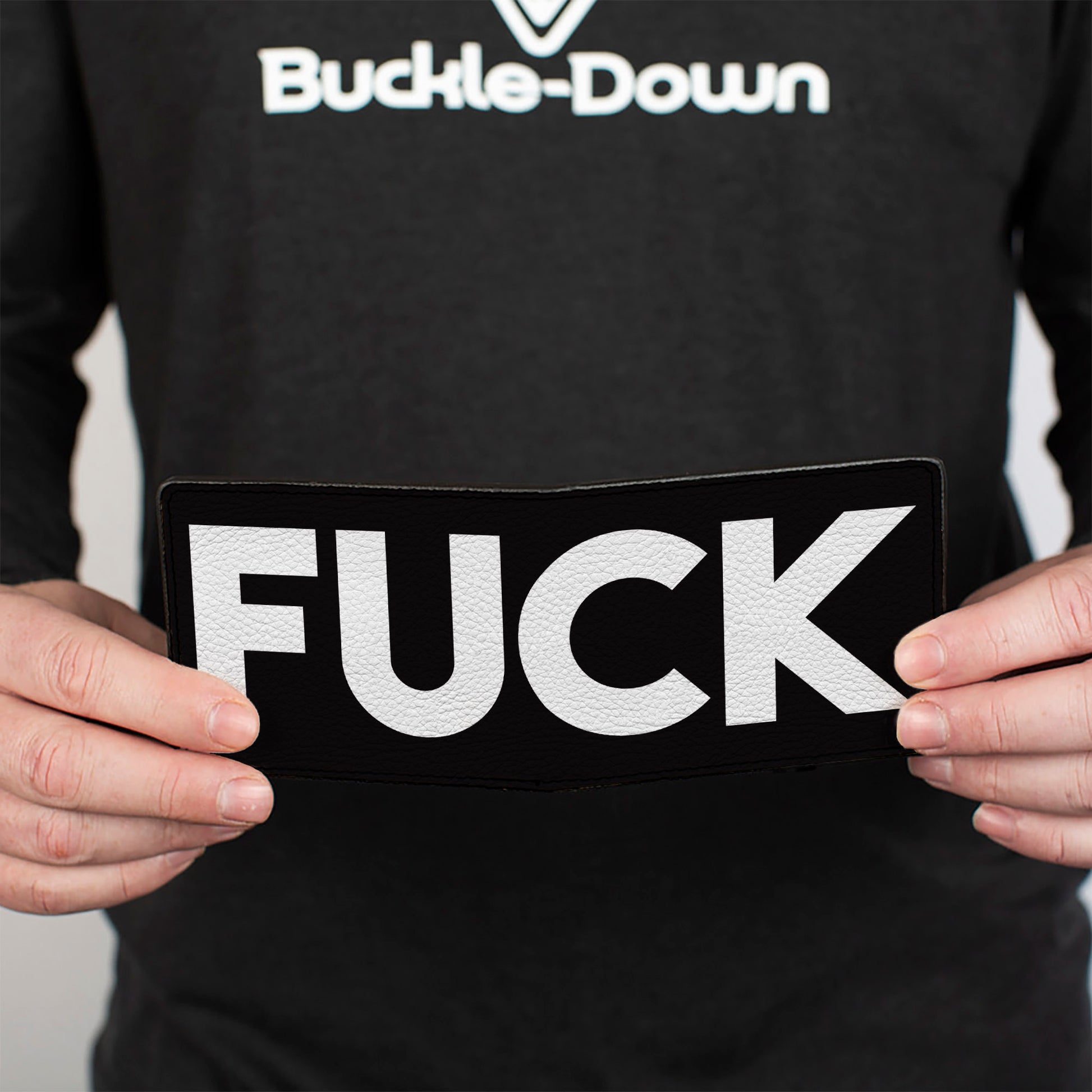 Bi-Fold Wallet - FUCK Black White Bi-Fold Wallets Buckle-Down