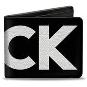 Bi-Fold Wallet - FUCK Black White Bi-Fold Wallets Buckle-Down