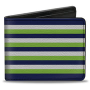 Bi-Fold Wallet - Fine Stripes White Neon Green Navy Bi-Fold Wallets Buckle-Down