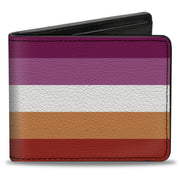 Bi-Fold Wallet - Flag Lesbian Five Stripe Oranges White Pinks Bi-Fold Wallets Buckle-Down