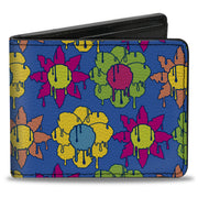 Bi-Fold Wallet - Funky Flower Drip Blue/Multi Color Bi-Fold Wallets Buckle-Down