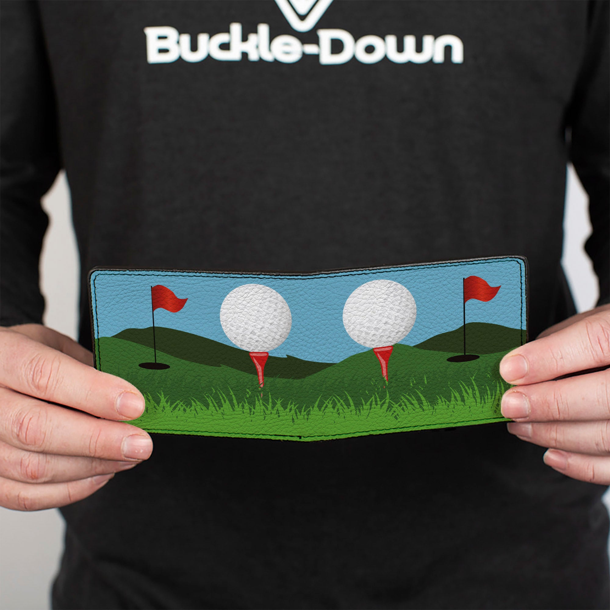 Bi-Fold Wallet - Golf Course Balls Holes Blues Greens Bi-Fold Wallets Buckle-Down