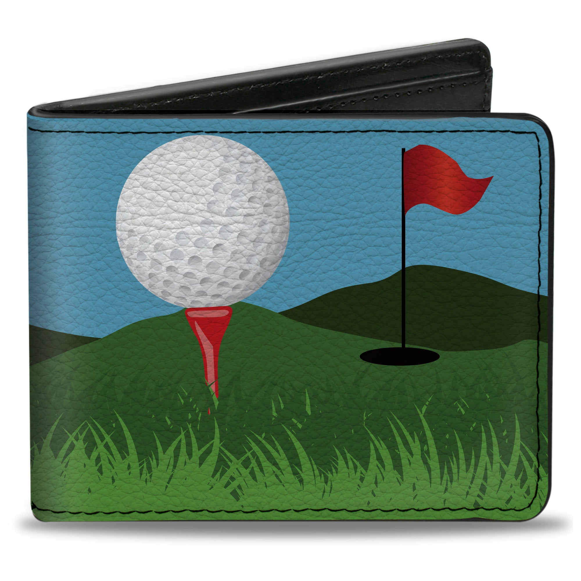 Bi-Fold Wallet - Golf Course Balls Holes Blues Greens Bi-Fold Wallets Buckle-Down