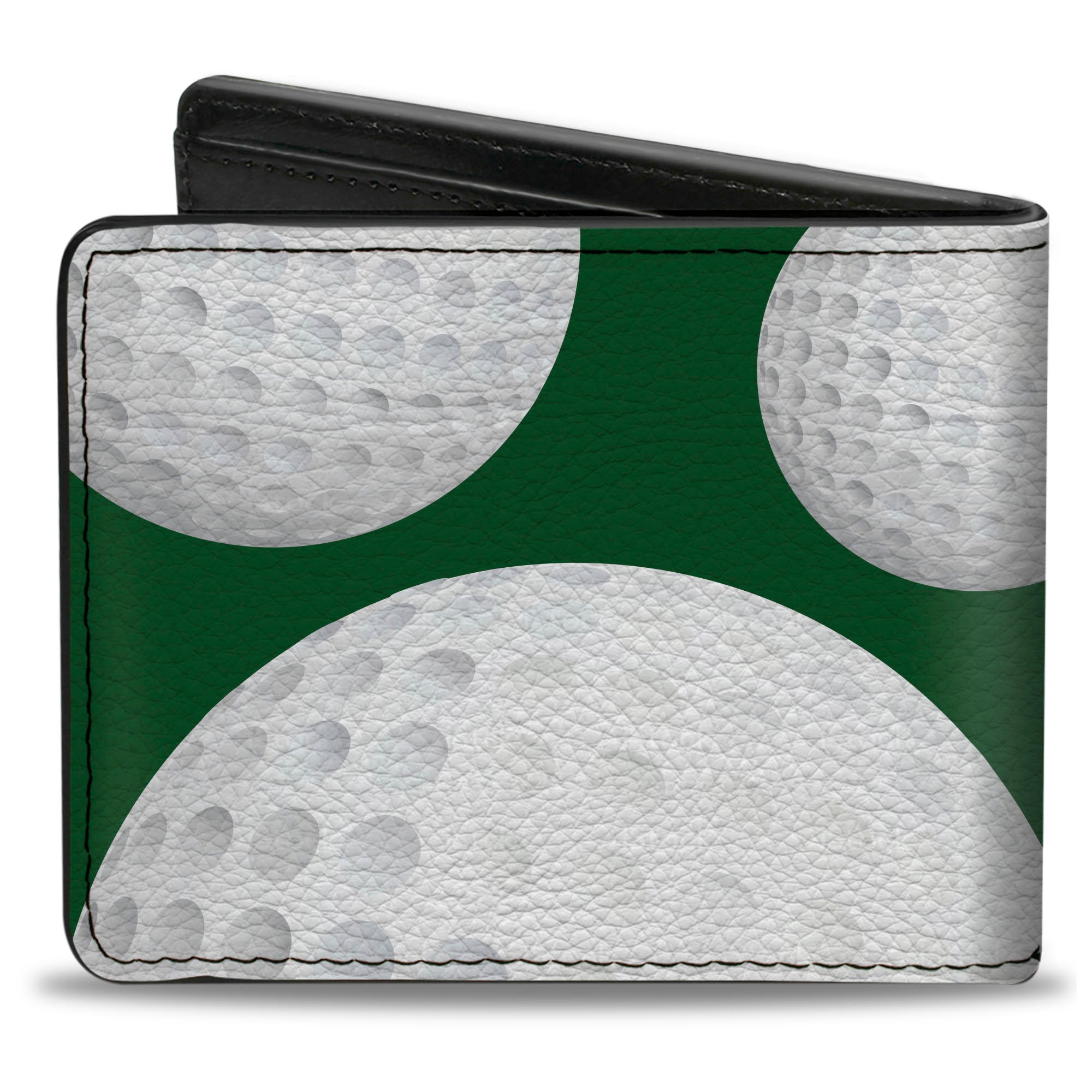 Bi-Fold Wallet - Golf Balls Scattered Green White Bi-Fold Wallets Buckle-Down