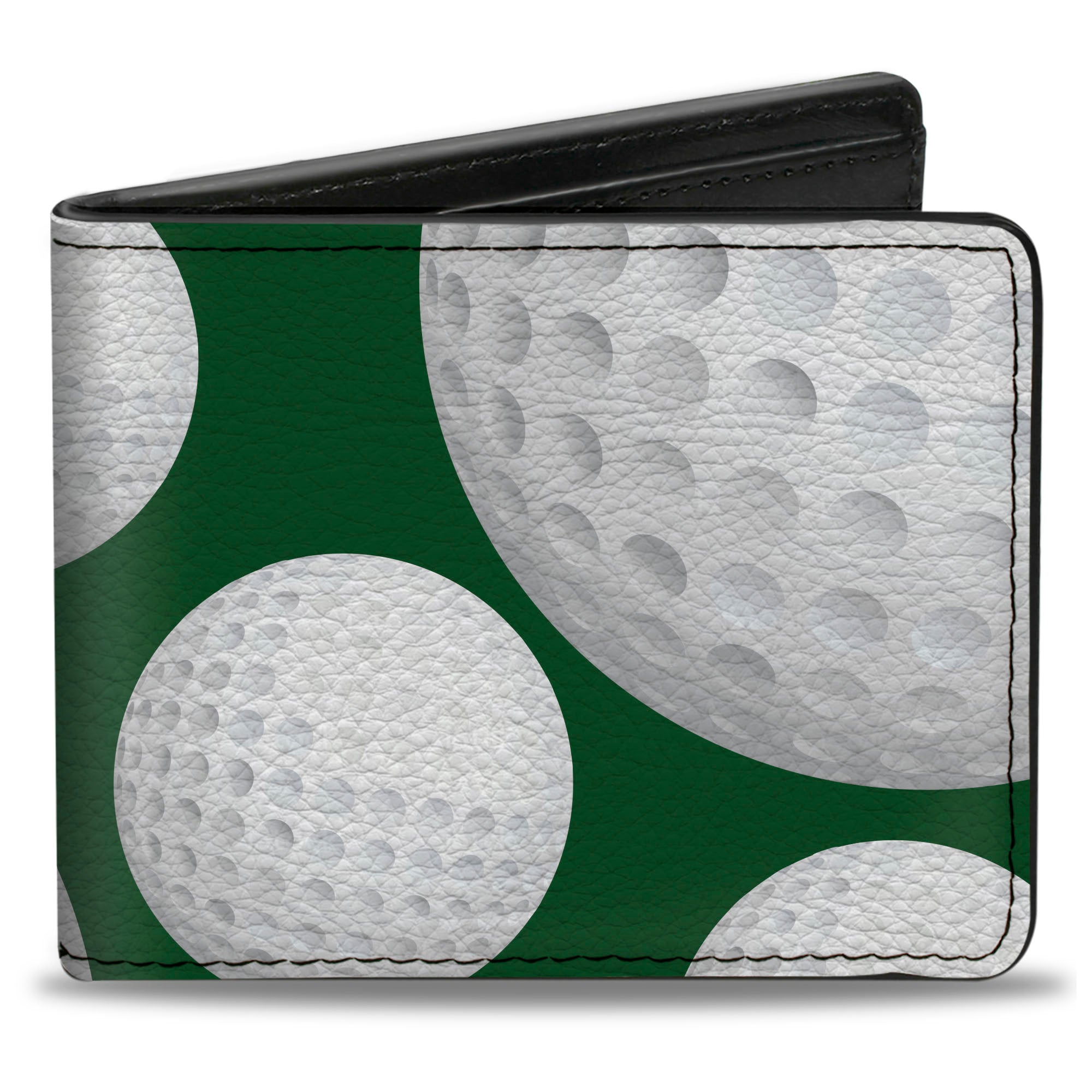 Bi-Fold Wallet - Golf Balls Scattered Green White Bi-Fold Wallets Buckle-Down