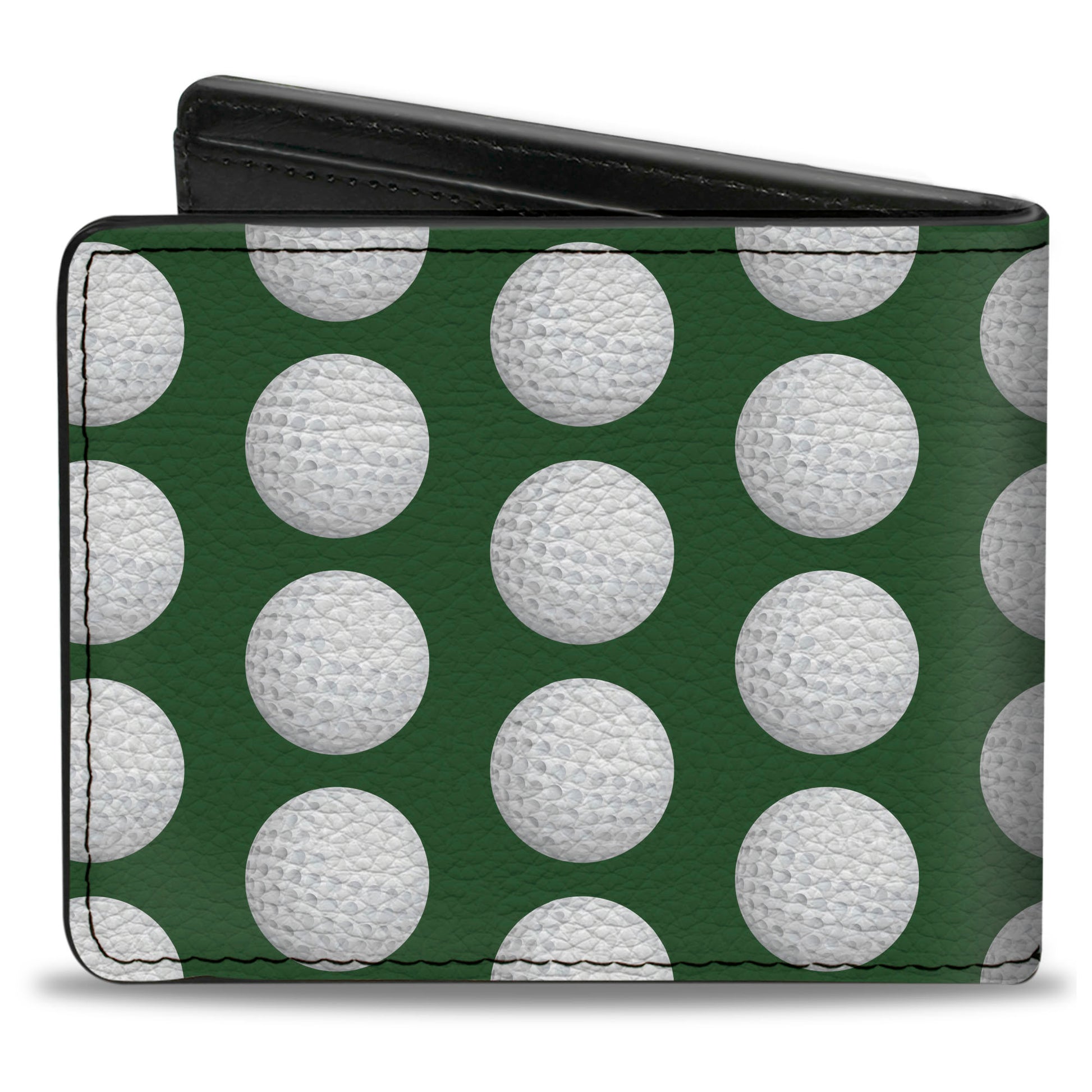 Bi-Fold Wallet - Golf Balls Green White Bi-Fold Wallets Buckle-Down