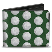 Bi-Fold Wallet - Golf Balls Green White Bi-Fold Wallets Buckle-Down