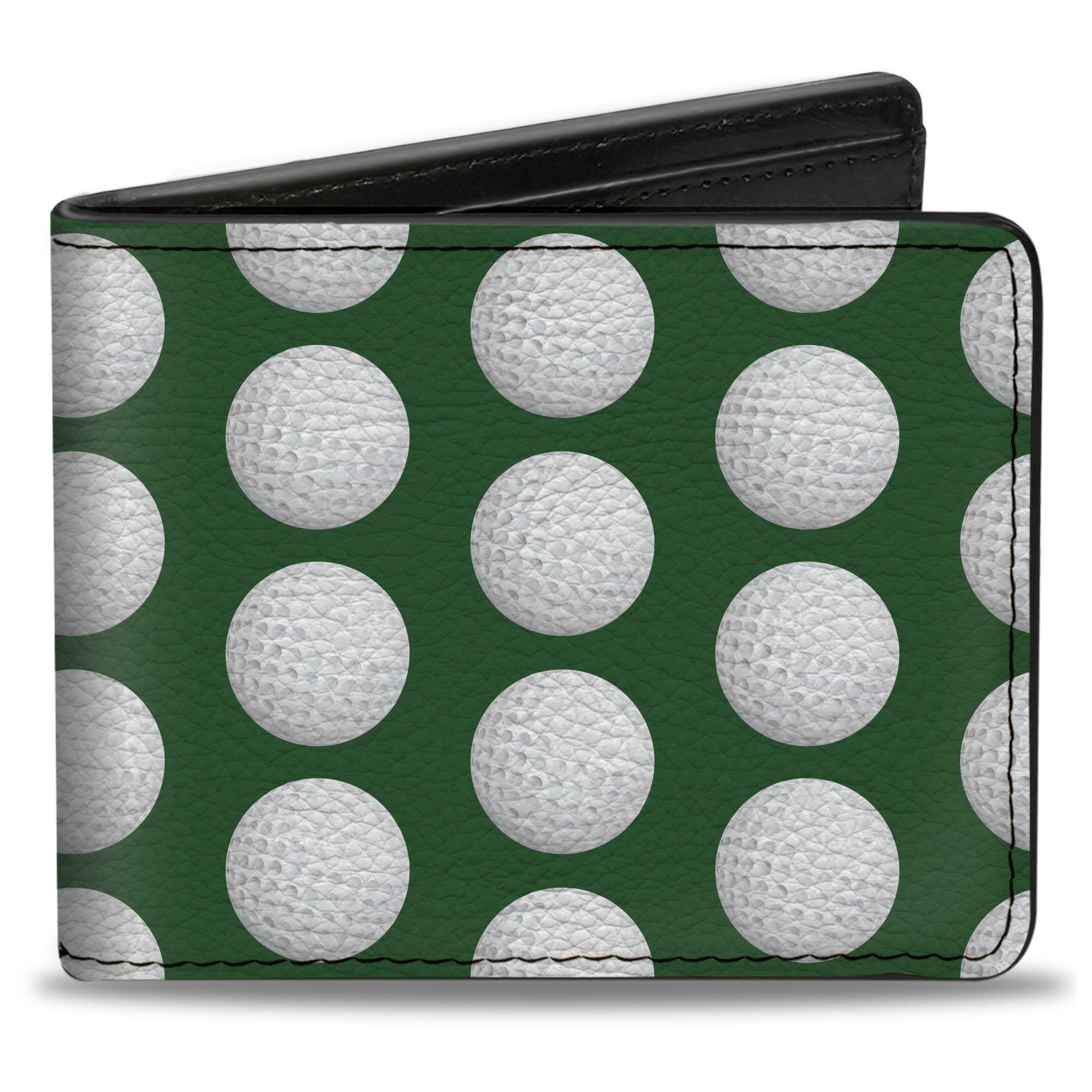 Bi-Fold Wallet - Golf Balls Green White Bi-Fold Wallets Buckle-Down