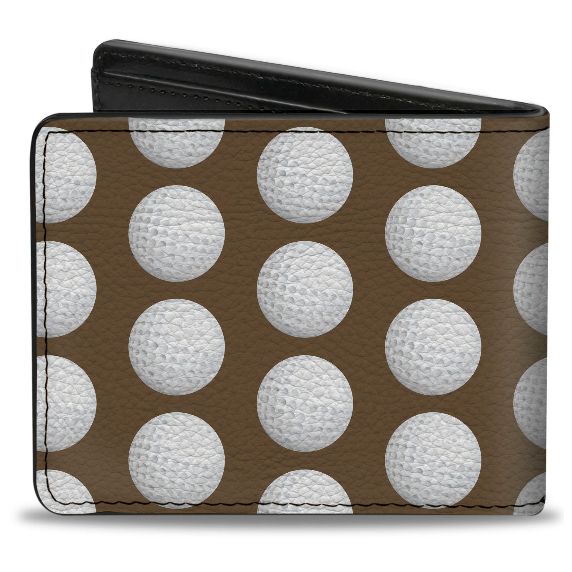 Bi-Fold Wallet - Golf Balls Tan White Bi-Fold Wallets Buckle-Down