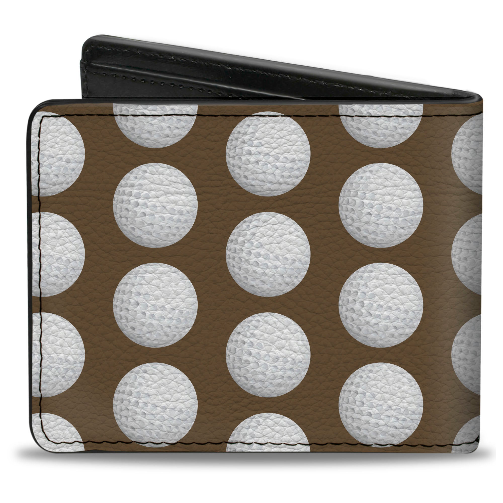 Bi-Fold Wallet - Golf Balls Tan White Bi-Fold Wallets Buckle-Down