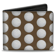 Bi-Fold Wallet - Golf Balls Tan White Bi-Fold Wallets Buckle-Down