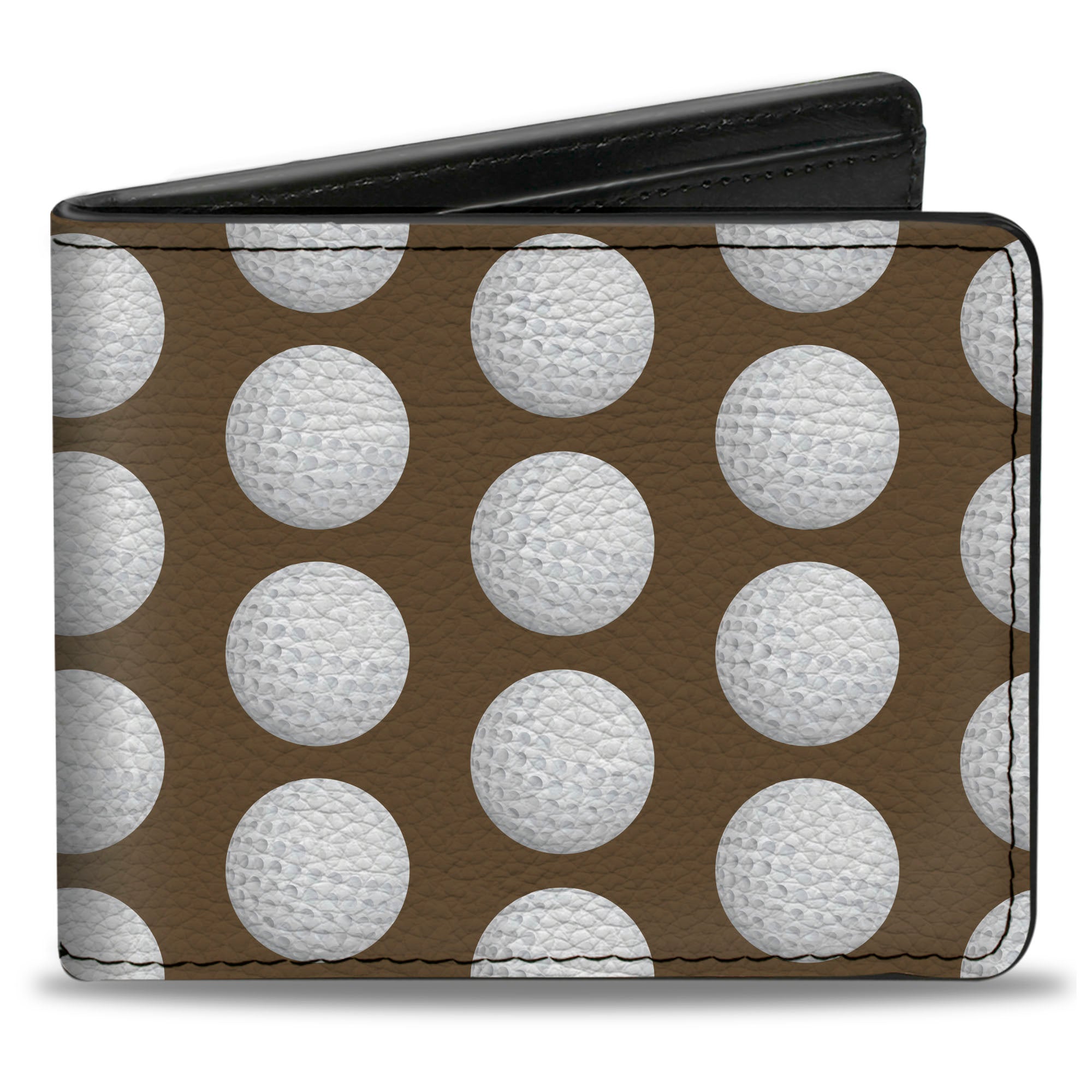 Bi-Fold Wallet - Golf Balls Tan White Bi-Fold Wallets Buckle-Down