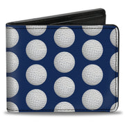 Bi-Fold Wallet - Golf Balls Blue White Bi-Fold Wallets Buckle-Down
