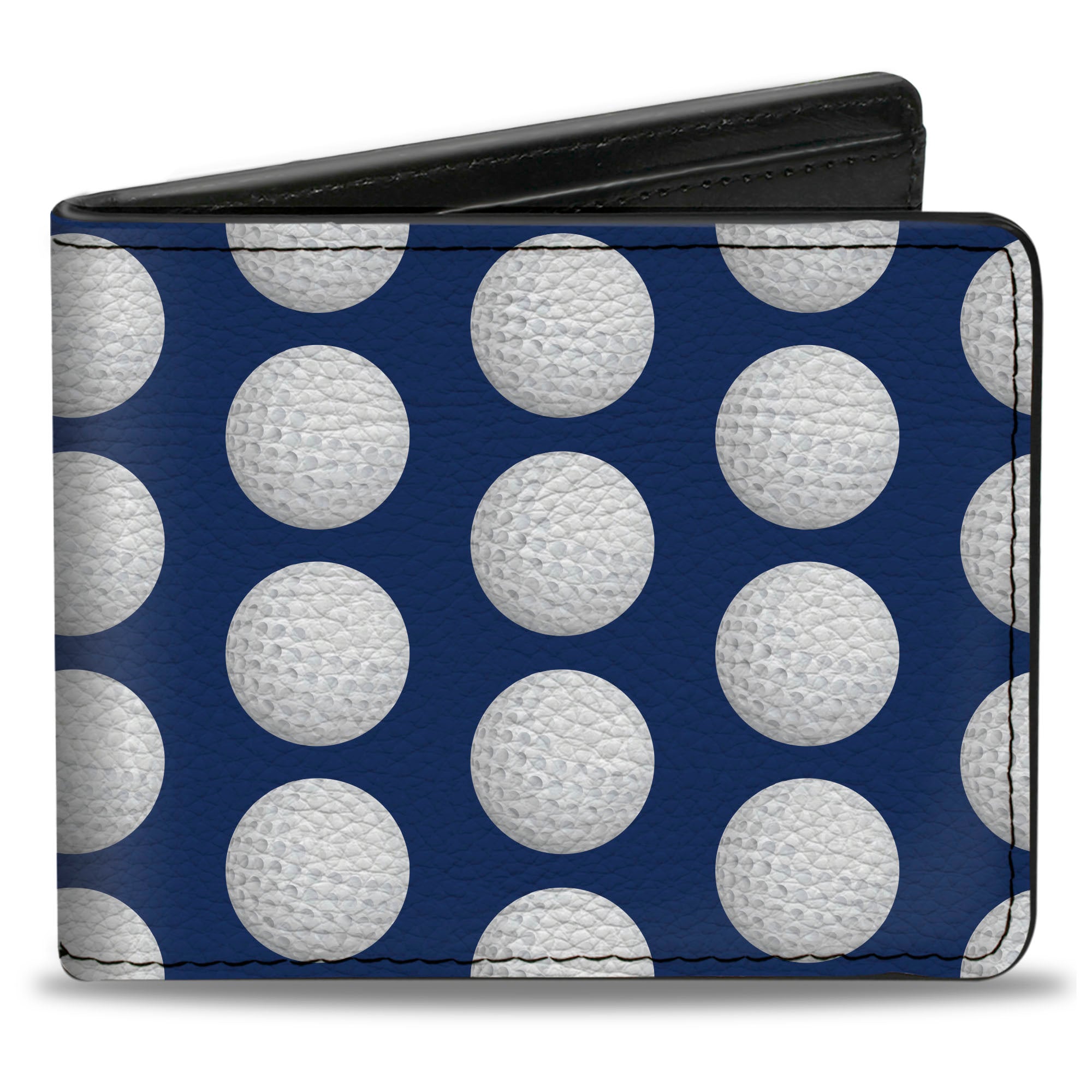 Bi-Fold Wallet - Golf Balls Blue White Bi-Fold Wallets Buckle-Down