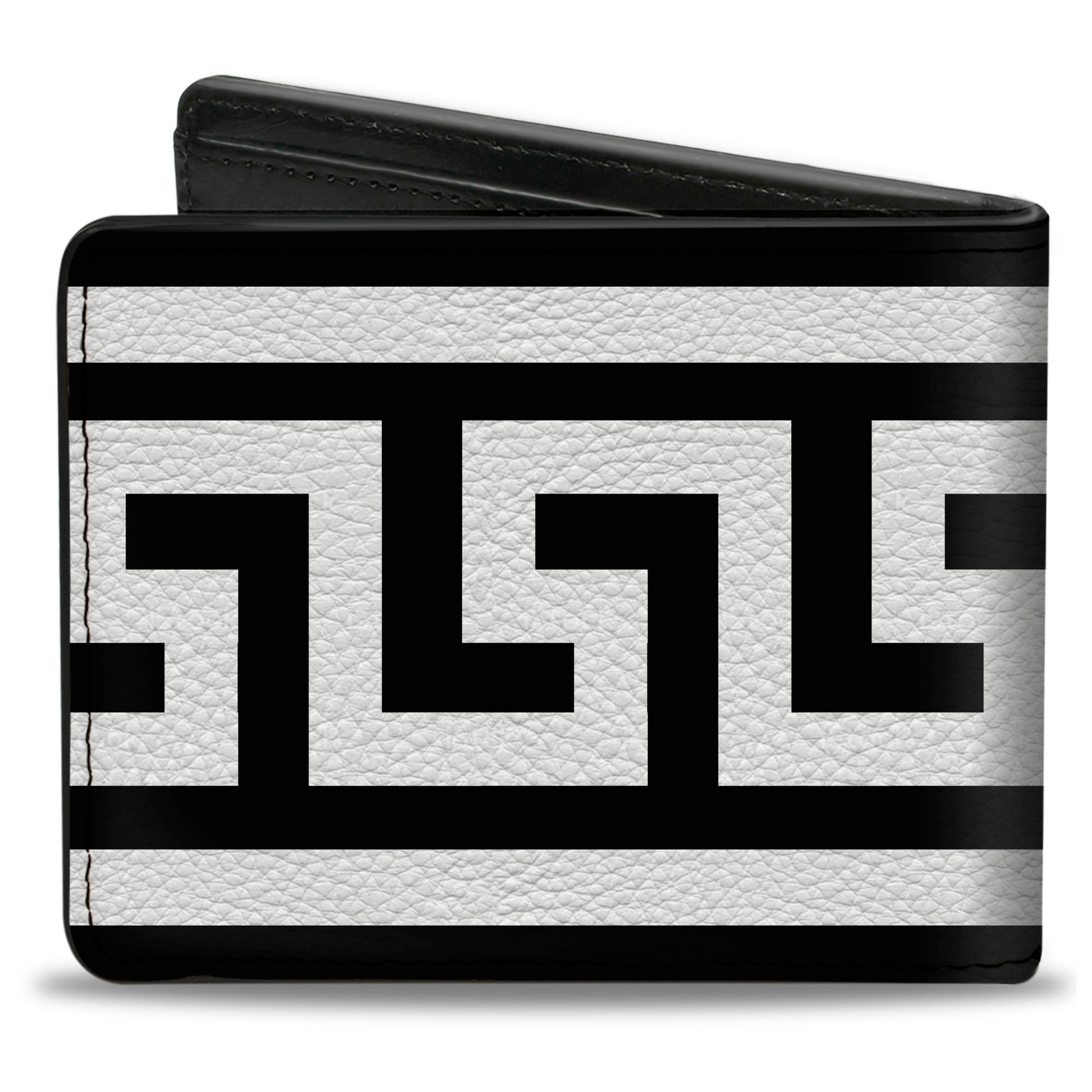 Bi-Fold Wallet - Greek Key Border Black White Bi-Fold Wallets Buckle-Down