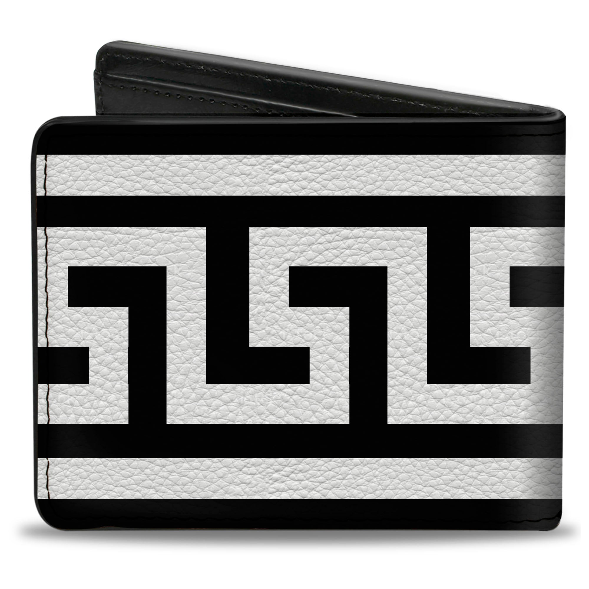 Bi-Fold Wallet - Greek Key Border Black White Bi-Fold Wallets Buckle-Down