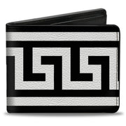 Bi-Fold Wallet - Greek Key Border Black White Bi-Fold Wallets Buckle-Down