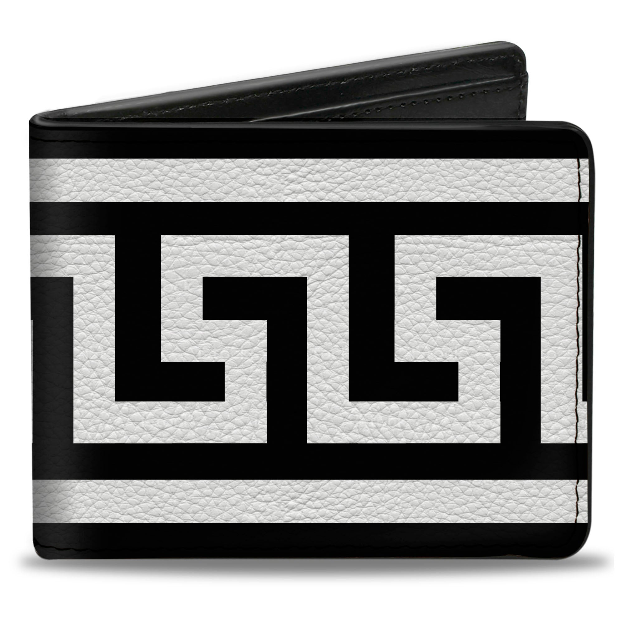 Bi-Fold Wallet - Greek Key Border Black White Bi-Fold Wallets Buckle-Down
