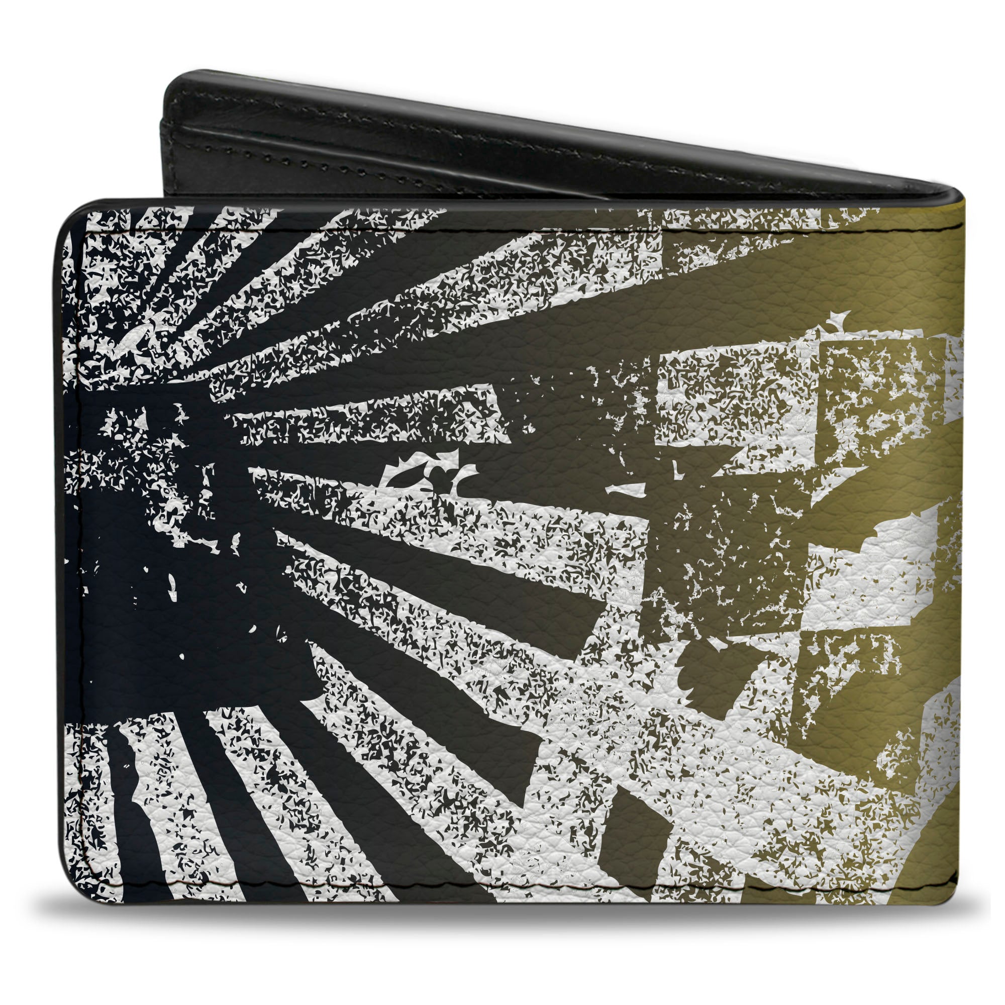 Bi-Fold Wallet - Grunge Chaos2 White Blue-Yellow Fade Bi-Fold Wallets Buckle-Down