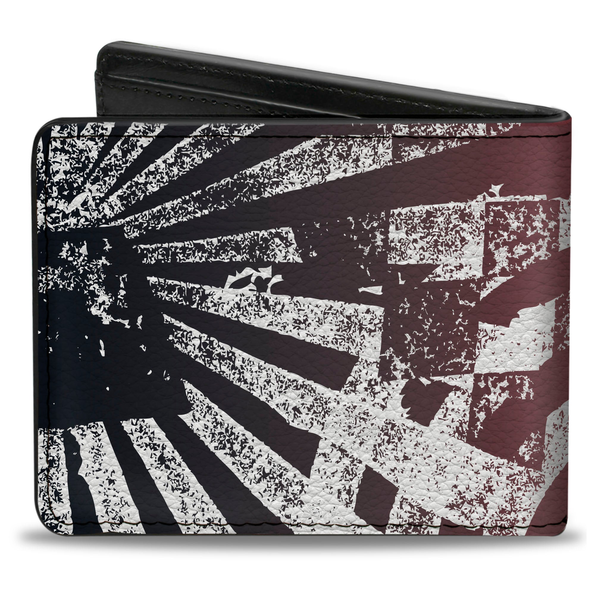 Bi-Fold Wallet - Grunge Chaos3 White Blue-Red Fade Bi-Fold Wallets Buckle-Down