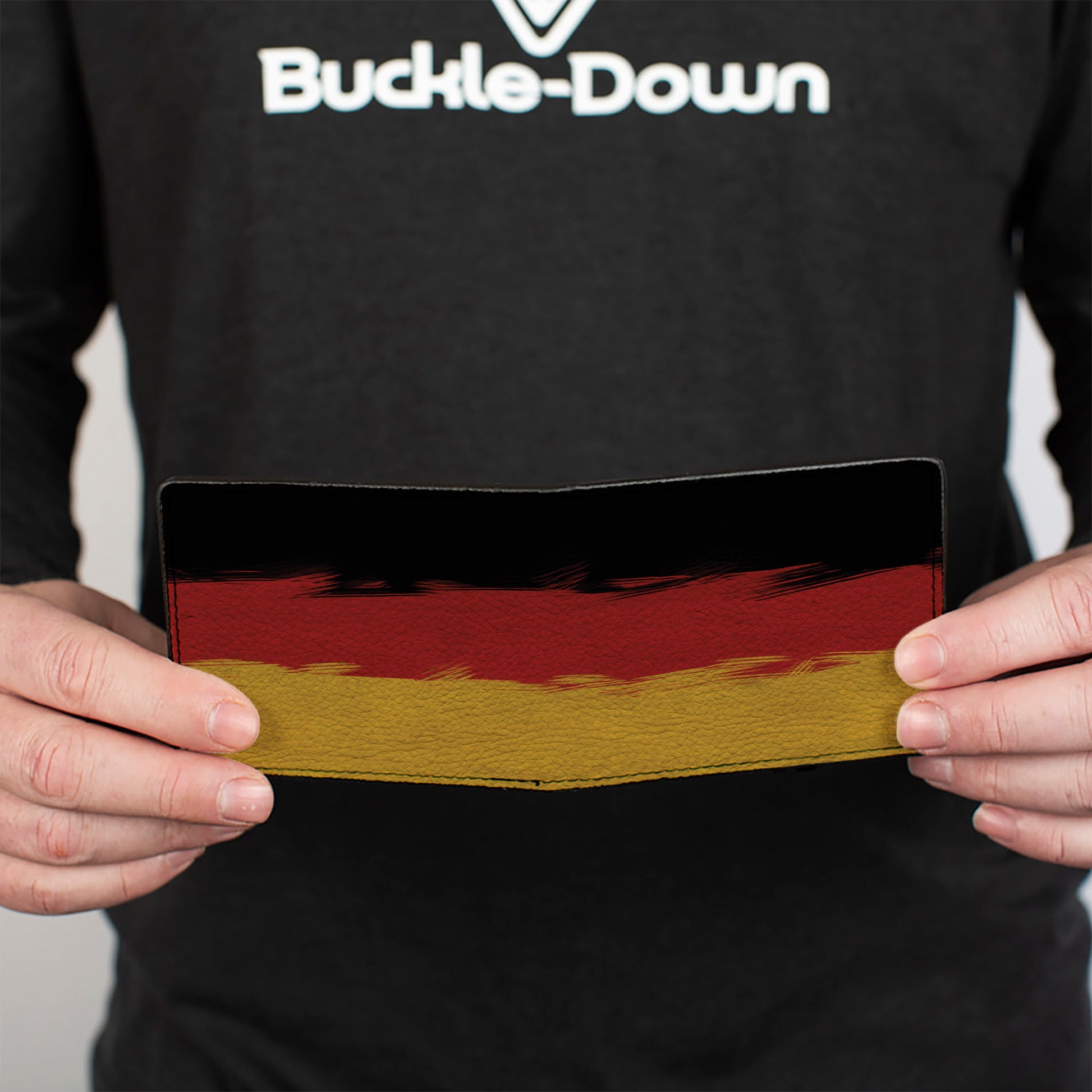 Bi-Fold Wallet - German Flag Stripes Distressed Painting Bi-Fold Wallets Buckle-Down