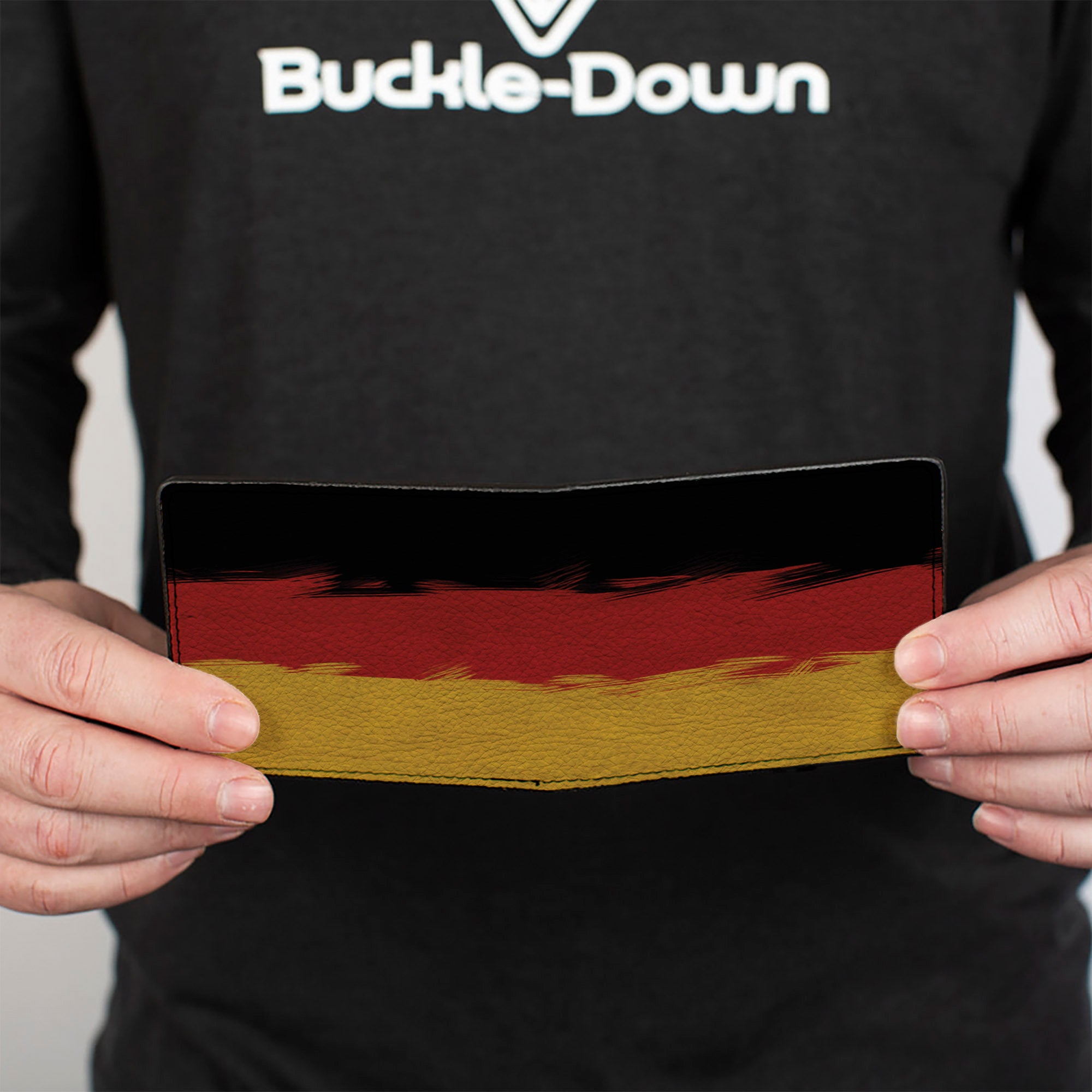 Bi-Fold Wallet - German Flag Stripes Distressed Painting Bi-Fold Wallets Buckle-Down