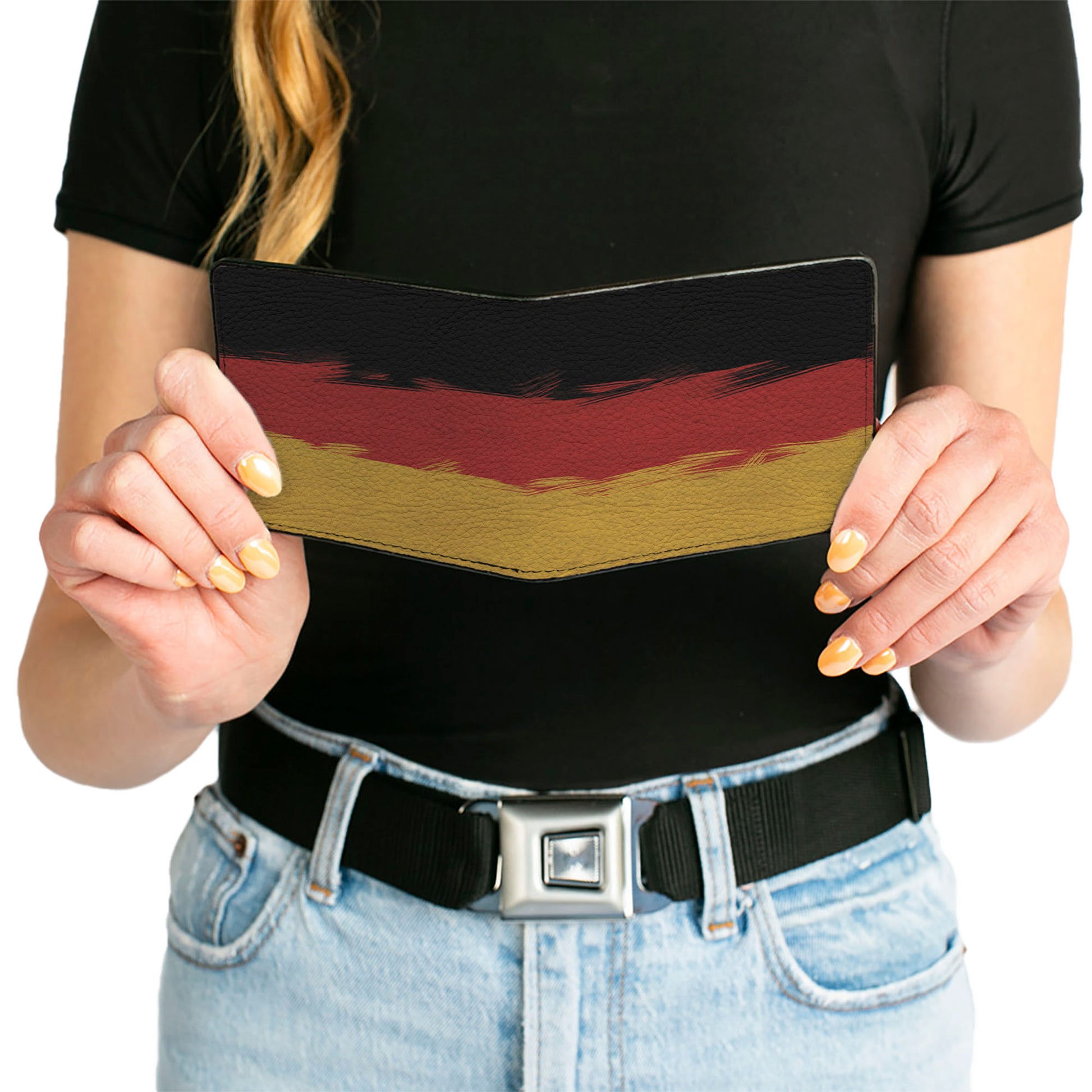 Bi-Fold Wallet - German Flag Stripes Distressed Painting Bi-Fold Wallets Buckle-Down