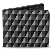 Bi-Fold Wallet - Geometric Triangles Tonal Grays Bi-Fold Wallets Buckle-Down