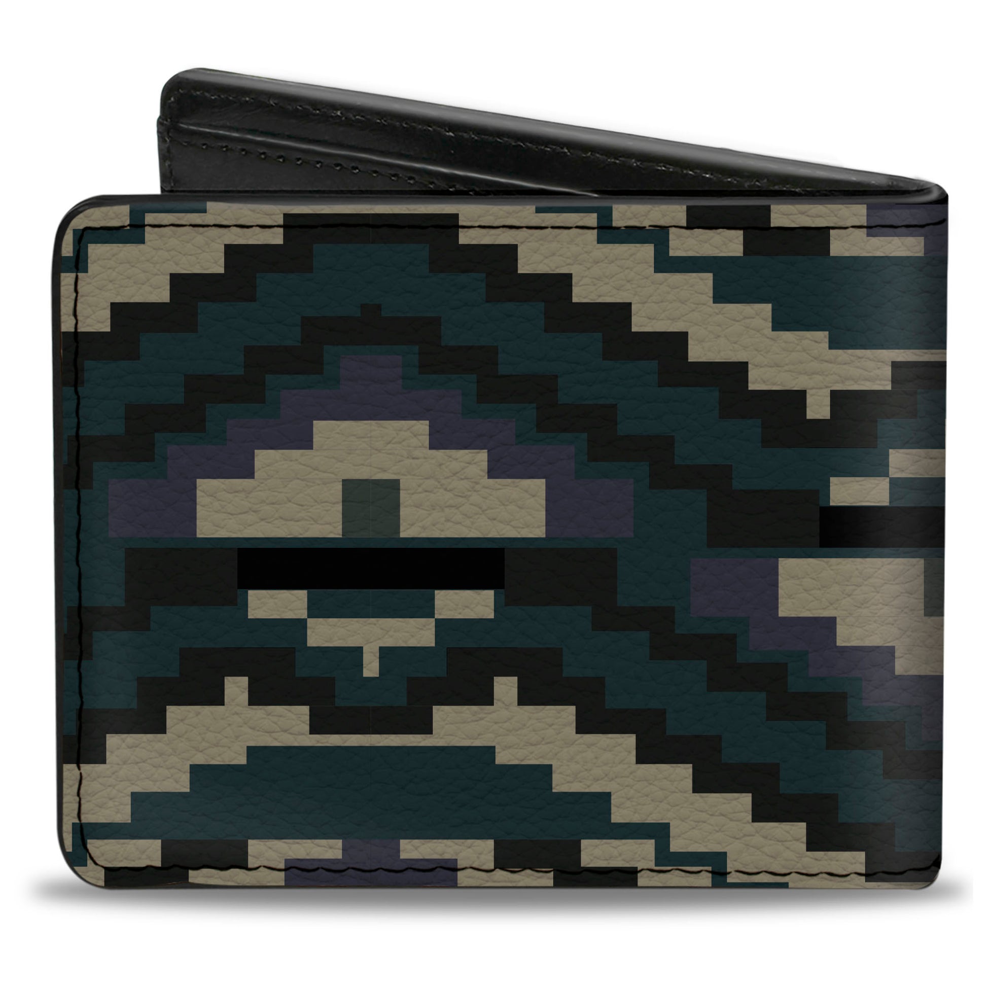 Bi-Fold Wallet - Geometric Chevron Gray Blue Purple Bi-Fold Wallets Buckle-Down