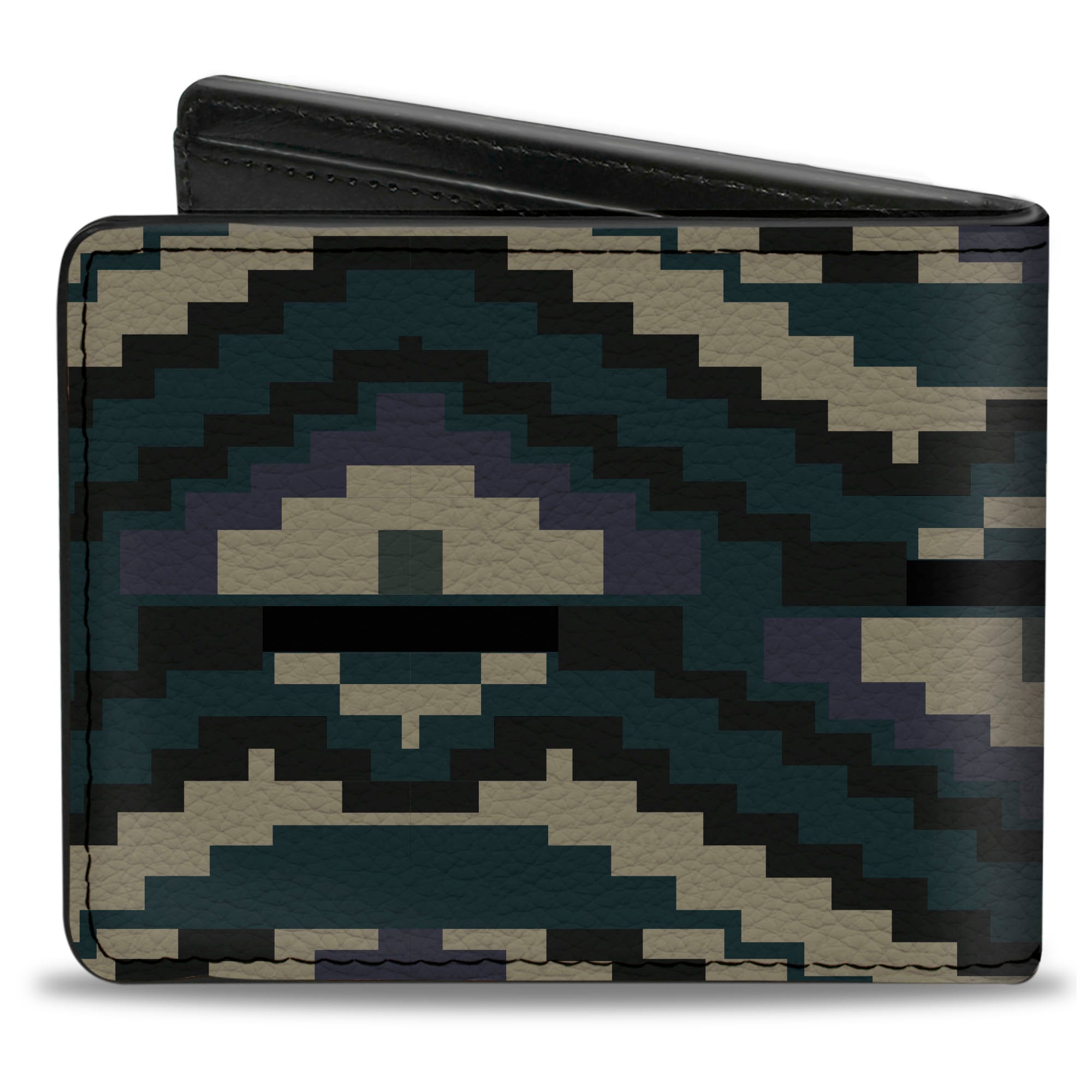 Bi-Fold Wallet - Geometric Chevron Gray Blue Purple Bi-Fold Wallets Buckle-Down