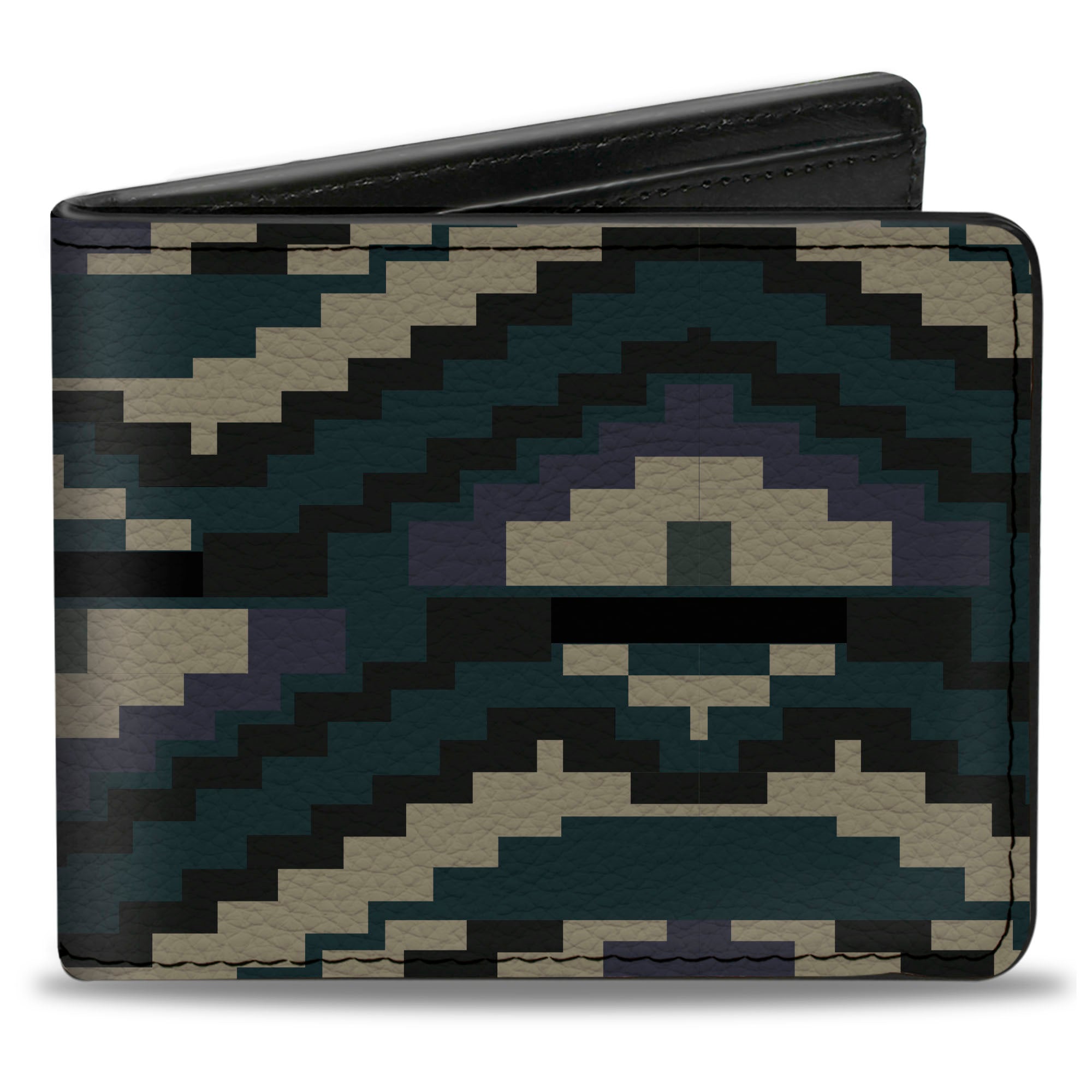 Bi-Fold Wallet - Geometric Chevron Gray Blue Purple Bi-Fold Wallets Buckle-Down