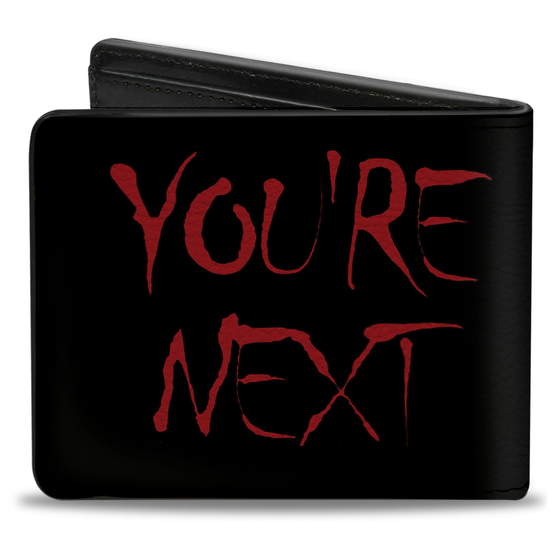 Bi-Fold Wallet - Grim Reaper Face YOU'RE NEXT Black Grays Red Bi-Fold Wallets Buckle-Down